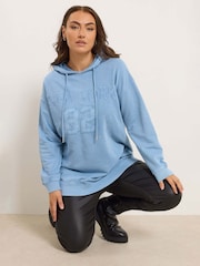 Yours Curve Blue New York Graphic Hoodie - Image 1 of 6