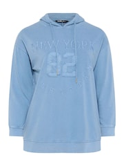 Yours Curve Blue New York Graphic Hoodie - Image 6 of 6