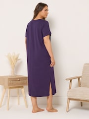 Yours Curve Purple Night Sky Midaxi Nightdress - Image 2 of 5