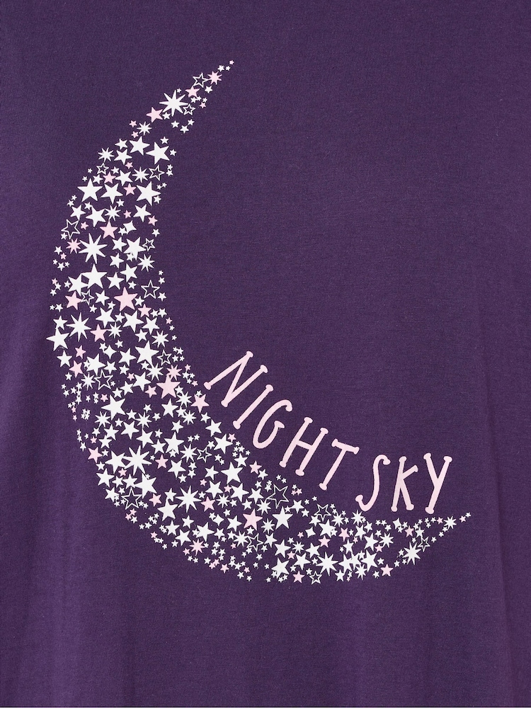 Yours Curve Purple Night Sky Midaxi Nightdress - Image 5 of 5