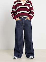 PixieGirl Petite Blue Wide Leg Stretch Waist Jeans - Image 2 of 5