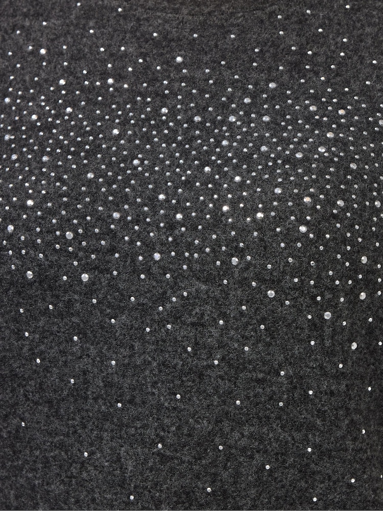 Yours Curve Grey Hot Fix Heat Seal Jumper - Image 5 of 5 Yours Curve Grey Hot Fix Heat Seal Jumper - Image 5 of 5