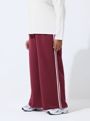 Yours Curve Red Limited Tape Trousers - Image 1 of 5
