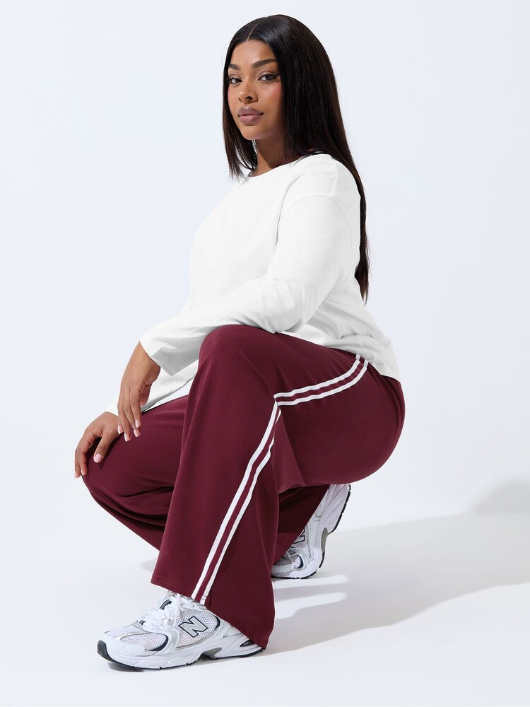 Yours Curve Red Limited Tape Trousers - Image 2 of 5