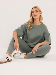 Yours Curve Green Top And Leggings Set - Image 3 of 5