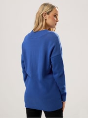 Long Tall Sally Blue V-Neck Jumper - Image 3 of 5