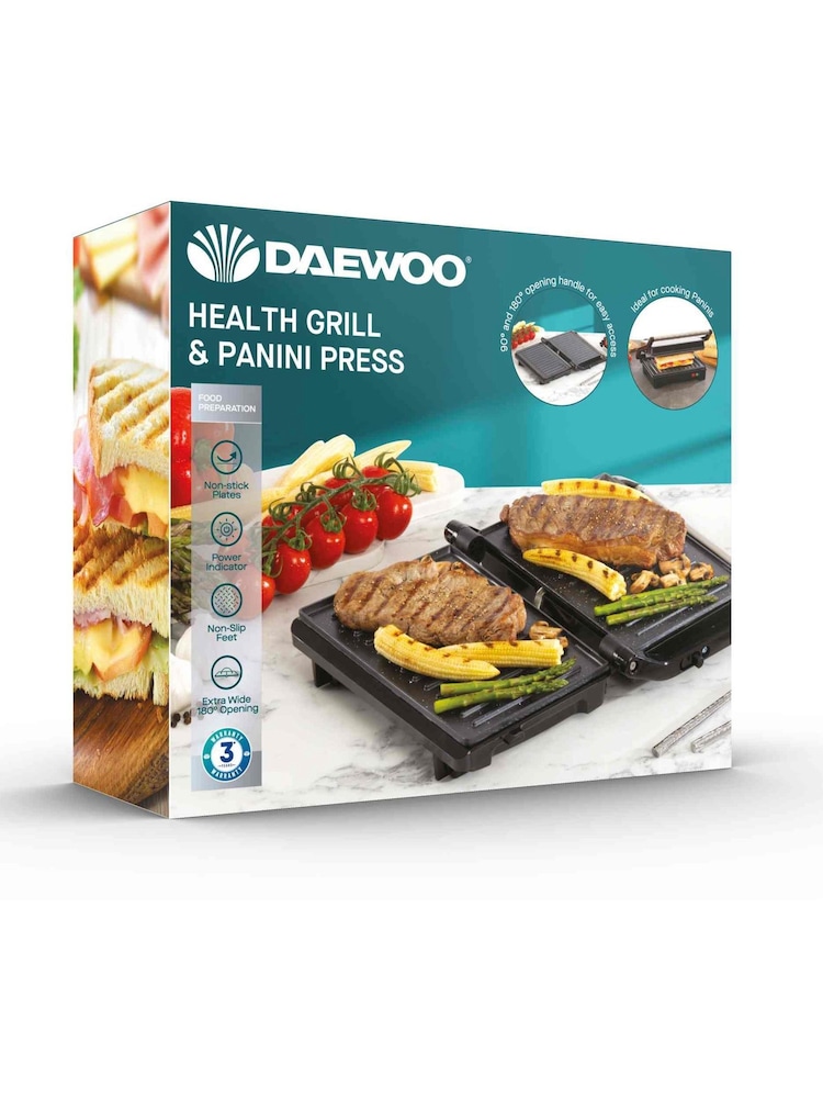 Daewoo Stainless Steel 180 Degree Mini Panini Press - Image 1 of 7 Daewoo Stainless Steel 180 Degree Mini Panini Press - Image 1 of 7