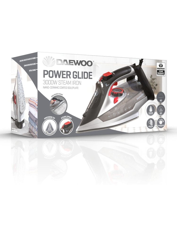 Daewoo Black Power-Glide Steam Iron 3000W - Image 1 of 6 Daewoo Black Power-Glide Steam Iron 3000W - Image 1 of 6