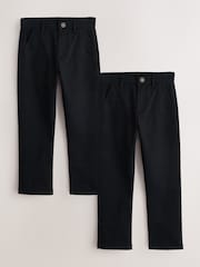 Black Stretch Skinny Chino Trousers 2 Pack (3-17yrs) - Image 1 of 4