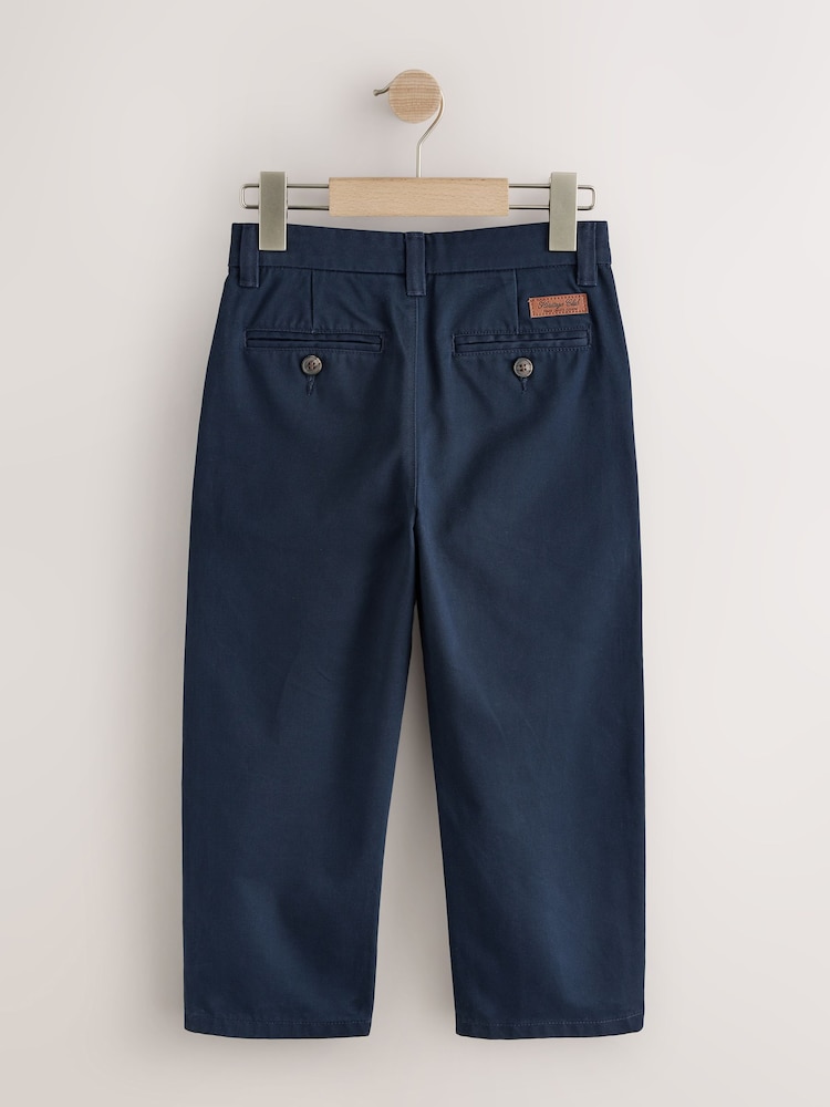 Navy Wide Chino Trousers (3-16yrs) - Image 2 of 4