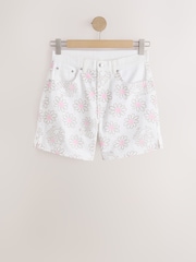 Blanco - Split Hem Alto Rise Denim Shorts - Imagen 6 de 9