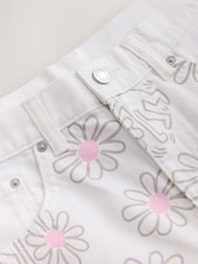 Blanco - Split Hem Alto Rise Denim Shorts - Imagen 8 de 9