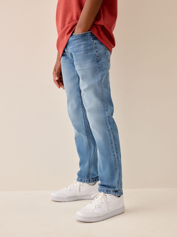 Blue Denim Regular Fit Stretch Jeans (3-16yrs) - Image 2 of 8 Blue Denim Regular Fit Stretch Jeans (3-16yrs) - Image 2 of 8