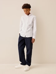 Navy Blue Loose Fit Stretch Chino Trousers (3-17yrs) - Image 1 of 3