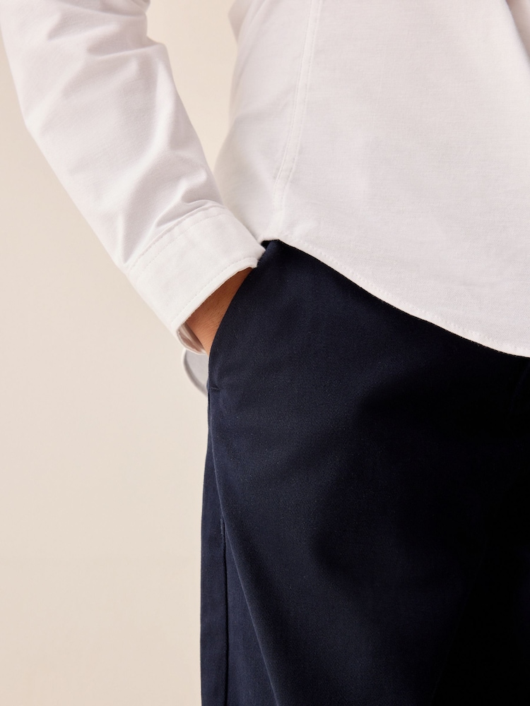 Navy Blue Loose Fit Stretch Chino Trousers (3-17yrs) - Image 2 of 3