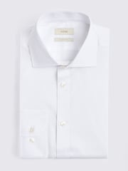 MOSS White Slim Fit Stretch Print Contrast Shirt - Image 3 of 3