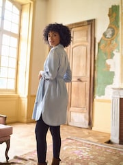 Seraphine Blue Denim Maternity & Nursing Chambray Shirt Dress - Image 2 of 5