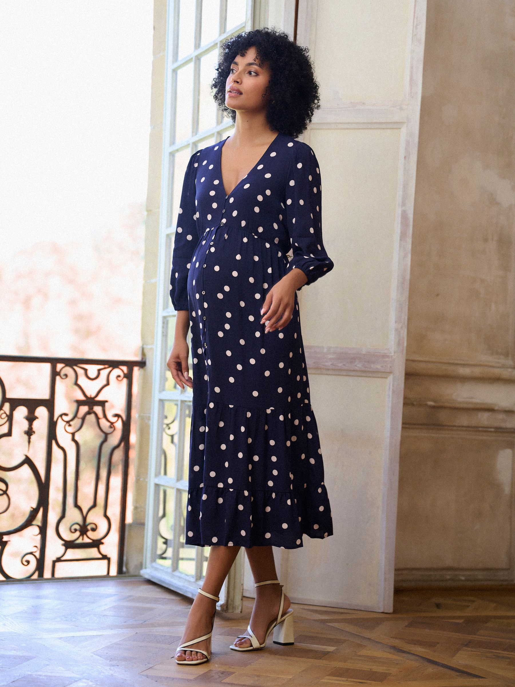 seraphine green polka dot dress Buy Seraphine Green Maternity And Nursing Midi Wrap Shirt Dress With Slits from Next Oman