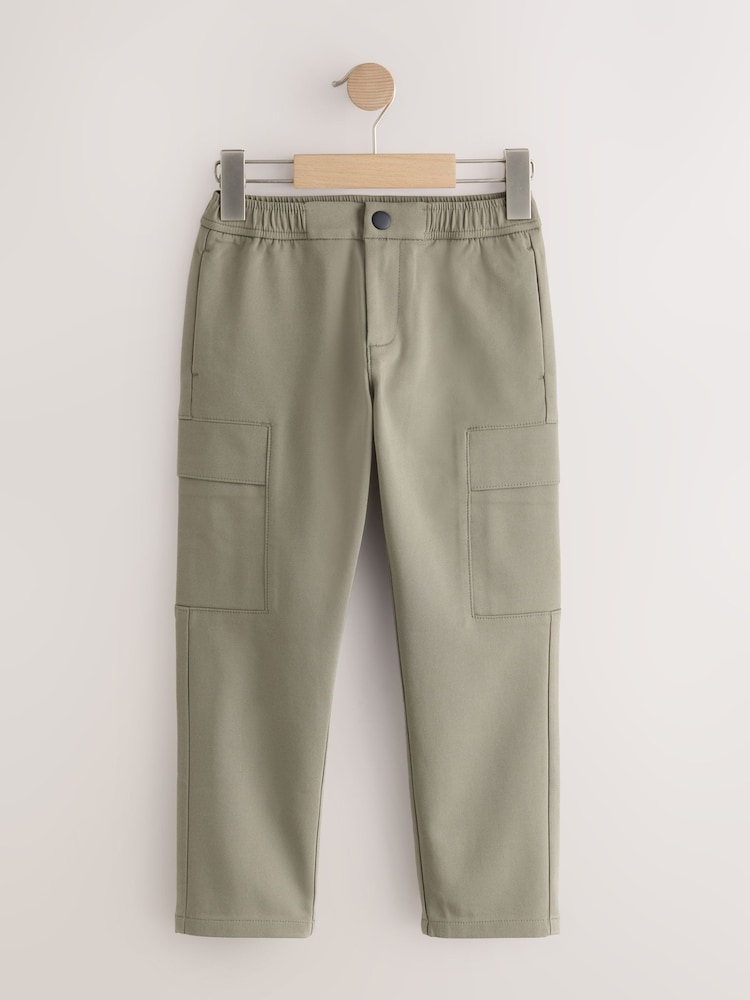 Khaki Green Slim Tapered Utility Cargo Trousers (3-16yrs) - Image 1 of 4