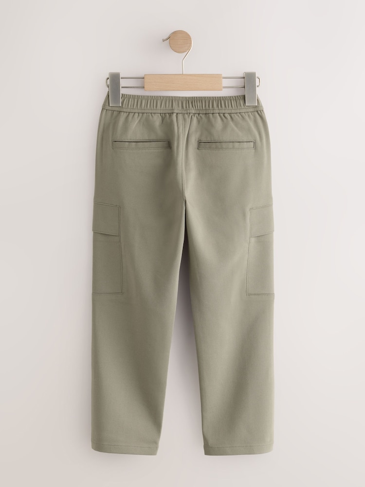 Khaki Green Slim Tapered Utility Cargo Trousers (3-16yrs) - Image 2 of 4