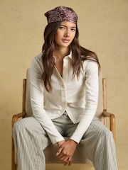 Joules Elle Cream Cotton Rich Pointelle Jersey Shirt - Image 5 of 7