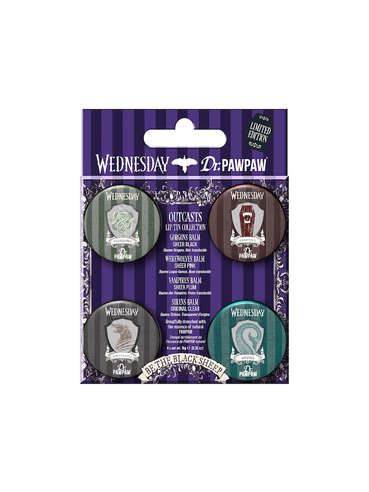 Dr. PAWPAW x Wednesday Outcasts Lip Tin Collection - Image 1 of 1 Dr. PAWPAW x Wednesday Outcasts Lip Tin Collection - Image 1 of 1