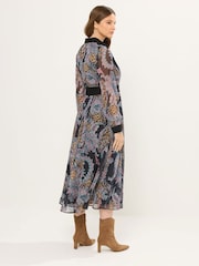 Star by Julien MacDonald Black Paisley Print Shirt Dress - Image 3 of 5