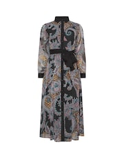 Star by Julien MacDonald Black Paisley Print Shirt Dress - Image 5 of 5