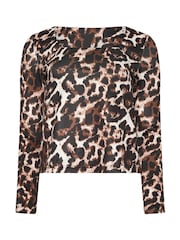 Star by Julien MacDonald Brown Leopard Print Square Neck Top - Image 6 of 6