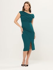 Star by Julien MacDonald Green Draped Dress - Image 2 of 5