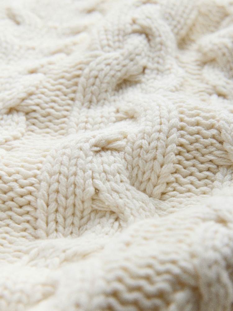 The Set 2 Pack Cable V-Neck Knit Cardigan Chocolate Brown/Cream - Image 6 of 6