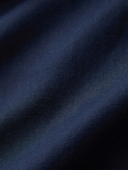 Navy Straight Fit Cotton Linen Blend Chino Trousers - Image 4 of 4