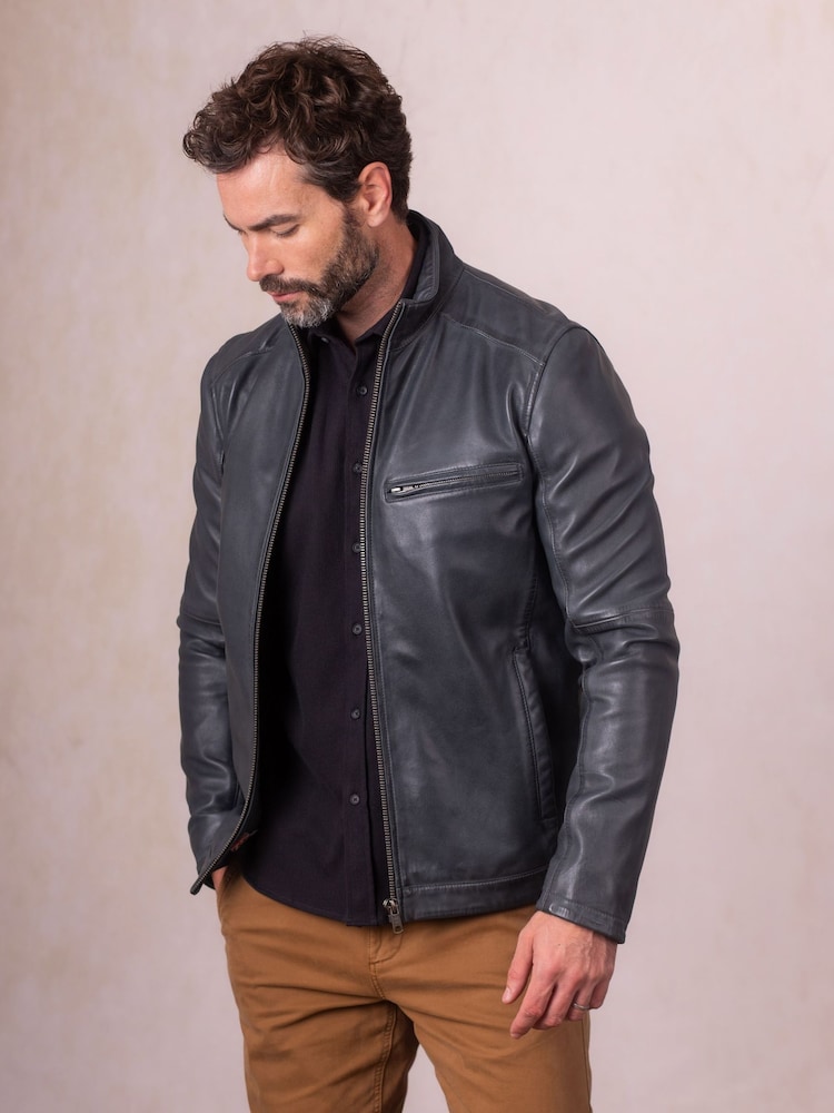 Lakeland Leather Blue Penton Jacket - Image 1 of 7 Lakeland Leather Blue Penton Jacket - Image 1 of 7