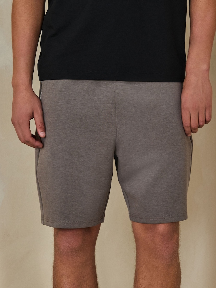 Light Brown Jersey Zip Shorts - Image 1 of 5