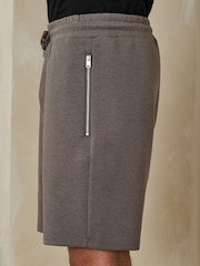 Light Brown Jersey Zip Shorts - Image 4 of 5