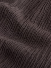 Chocolate Brown Textured Shorts with Linen - Image 3 of 3