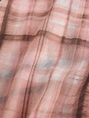 Laura Ashley Pink/Brown Check Co-ord Blouse with Embroidery - Image 9 of 9