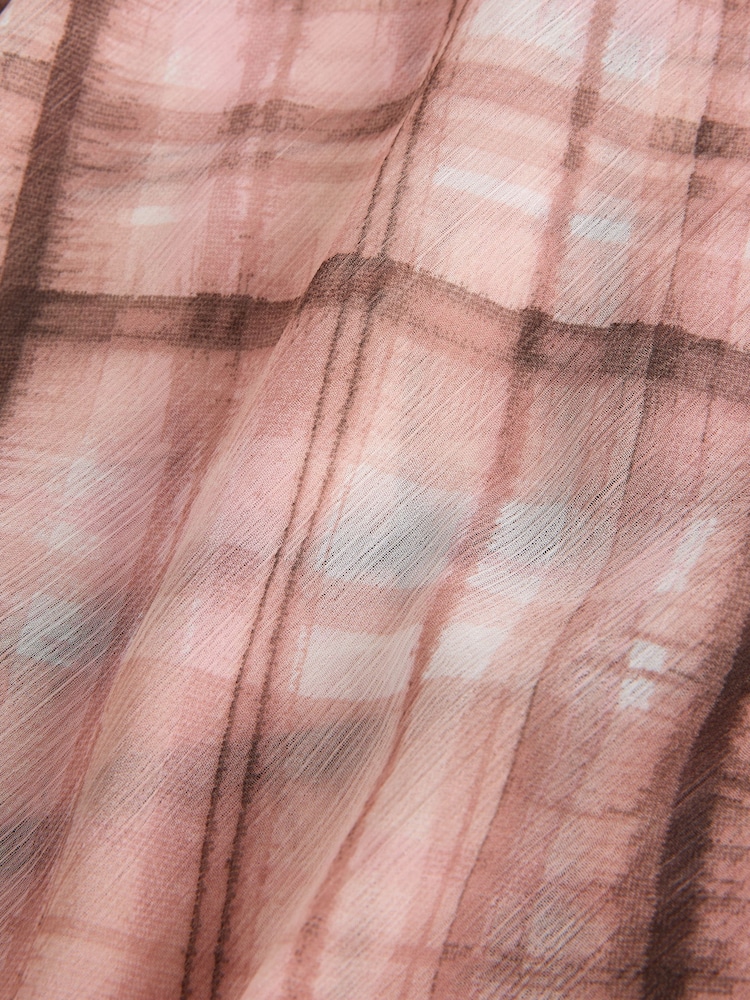 Laura Ashley Pink/Brown Check Co-ord Blouse with Embroidery - Image 9 of 9