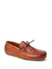 Base London Washed Tan Brown Brooks Slip On Loafers - Image 3 of 4