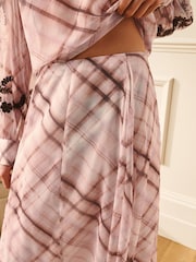 Laura Ashley Pink/Brown Check Co-ord Skirt - Image 5 of 8