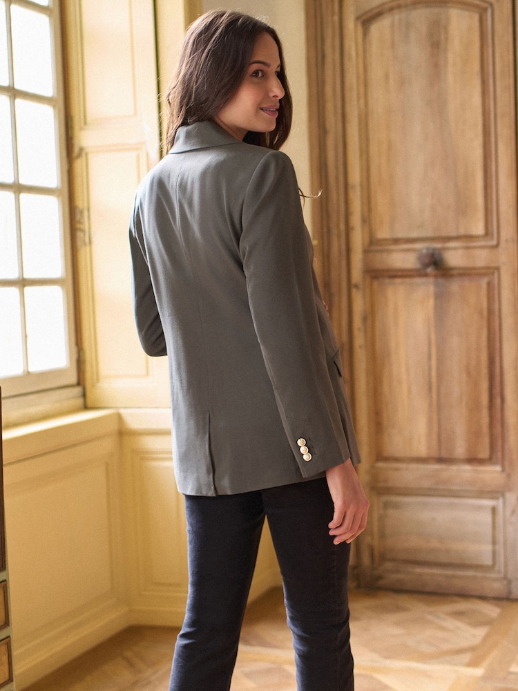 Seraphine Khaki Green Tailored Maternity Blazer - Image 2 of 5 Seraphine Khaki Green Tailored Maternity Blazer - Image 2 of 5