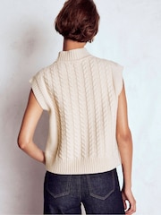 Boden Cream Amara Merino Cable Tank - Image 2 of 6