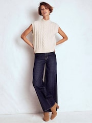 Boden Cream Amara Merino Cable Tank - Image 3 of 6