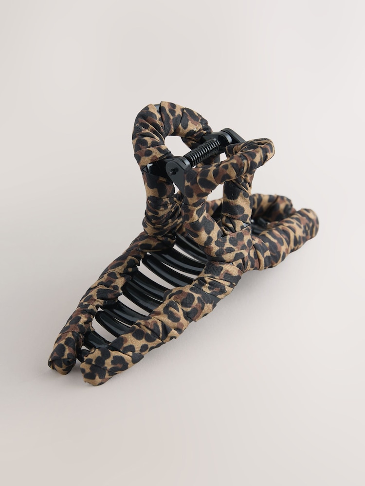 Leopard Print Fabric Wrapped Claw Clip - Image 1 of 3