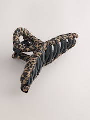 Leopard Print Fabric Wrapped Claw Clip - Image 2 of 3