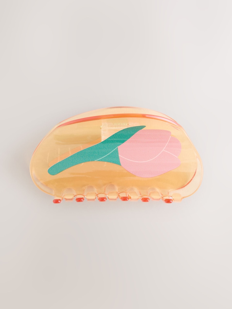 粉色 - Flower Claw 髮夾 - 圖片 3，共 3