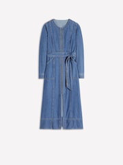 Boden Blue Zip Denim Straight Dress - Image 6 of 6