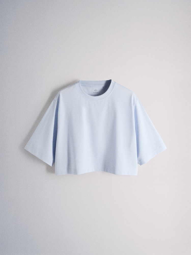 The Set 3 Pack Essentials Boxy T-Shirt and Short Pyjamas Set Blue - Image 2 of 9 The Set 3 Pack Essentials Boxy T-Shirt and Short Pyjamas Set Blue - Image 2 of 9