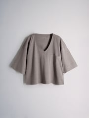 The Set 5 Pack V-Neck Essential Pocket T-Shirts Pink/Navy Blue/Burgundy/White - Image 4 of 8