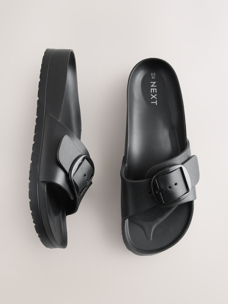 أسود - صنادل شاطئية مسطحة - صورة 1 من 9